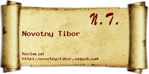 Novotny Tibor névjegykártya